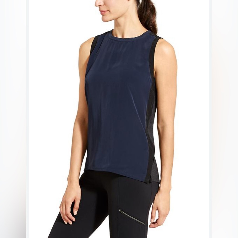 Athleta‎ Women's Navy and Black Tank Top Size XS